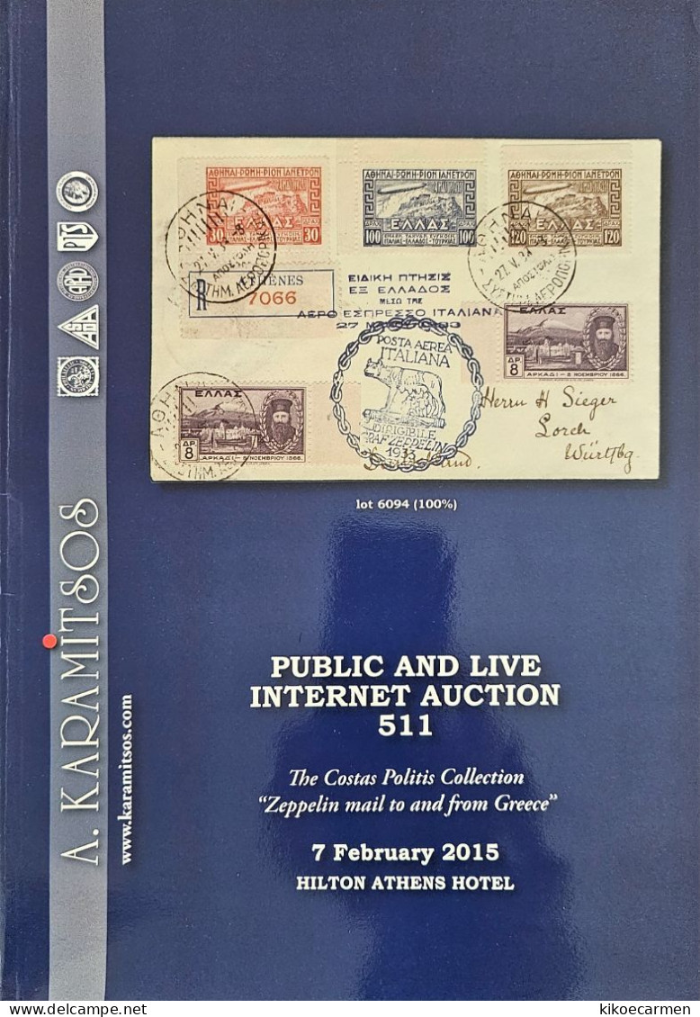 ZEPPELIN MAIL TO AND FROM GREECE 138 Colored Pages Of COSTAS POLITIS Collection - Philately And Postal History