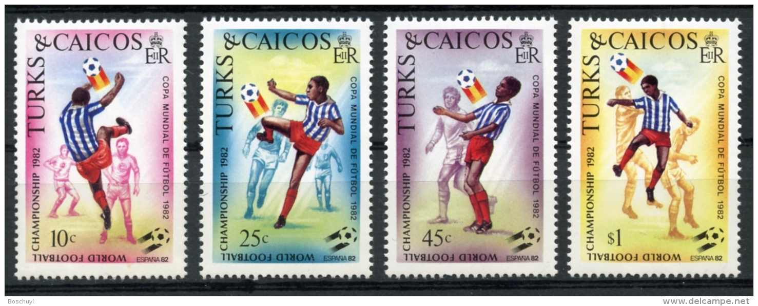 Turks And Caicos Islands, 1982, Soccer World Cup Spain, Football, MNH, Michel 584-587 - Turks & Caicos (I. Turques Et Caïques)