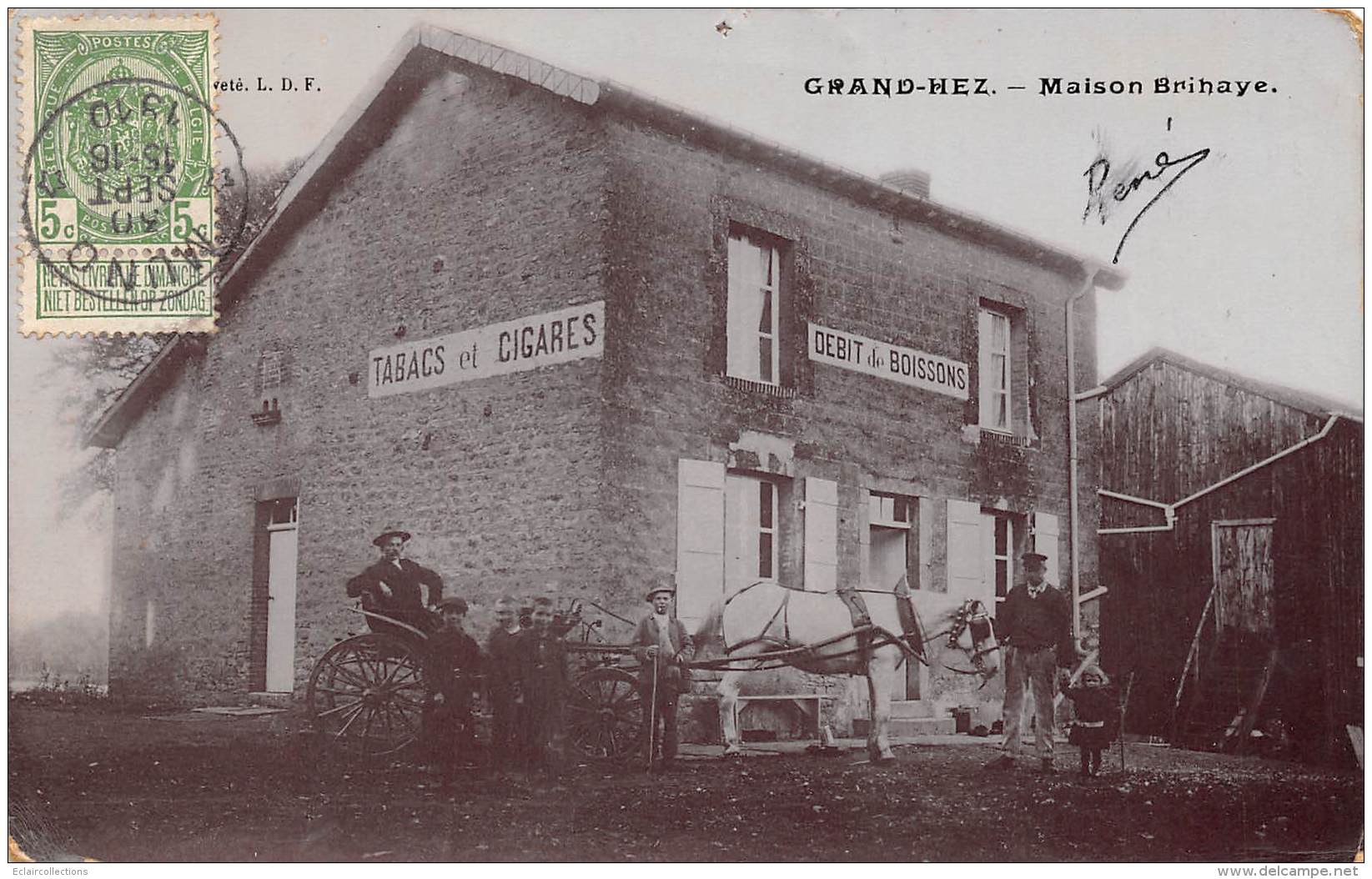 Grand-Hez    Belgique    Ardennes Belge.  Wallonie:     Maison Brihaye. Tabacs Cigares Débit De Boissons - Autres & Non Classés