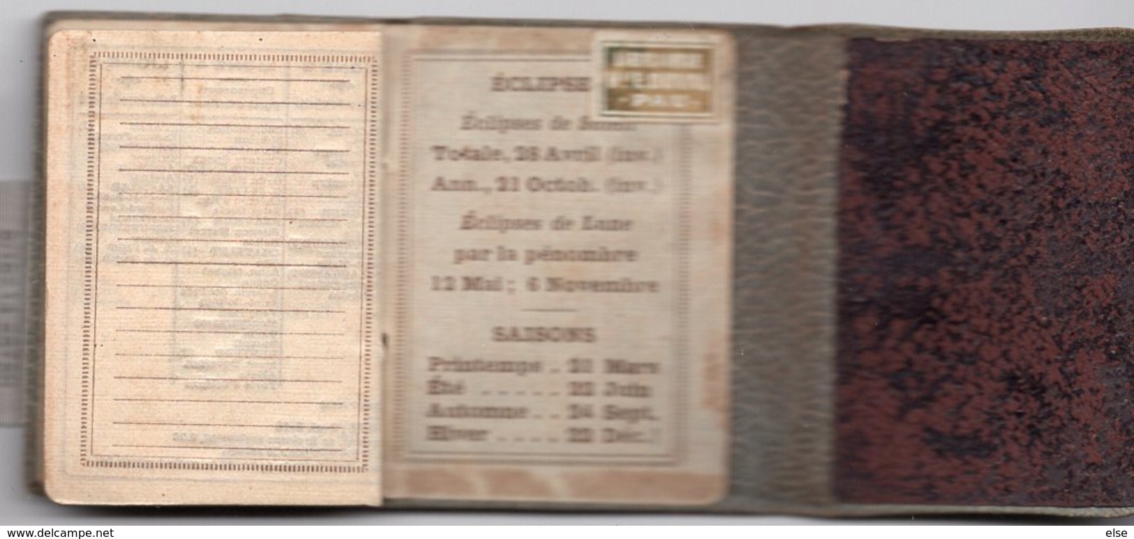 PETIT ALMANACH 1911 CALENDRIER AVEC NOTES 3 VOLETS     PUBLICITAIRE LIBRAIRIE Vve DUVAL  PAU - Formato Piccolo : 1901-20