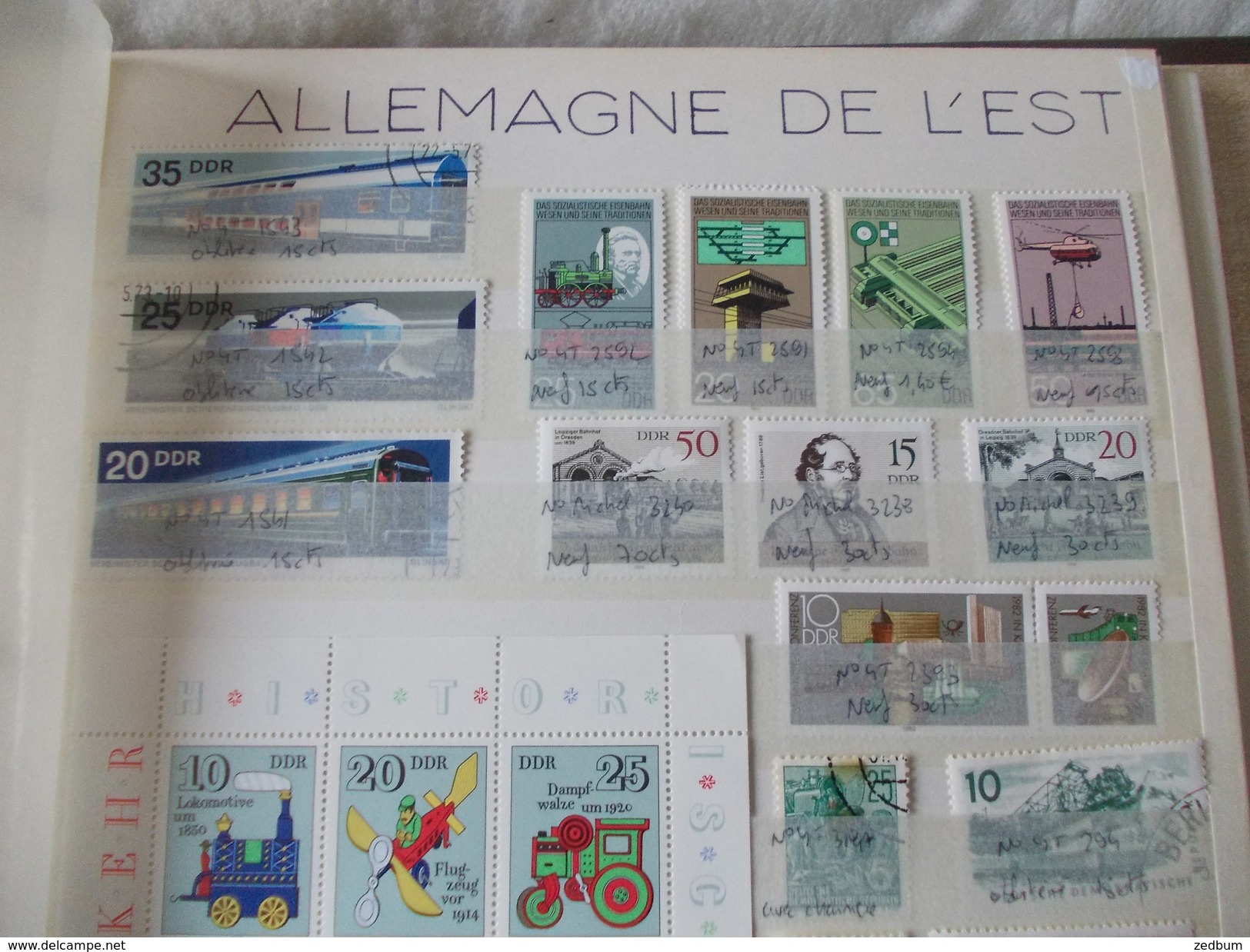 ALBUM 1 collection de timbres avec pour thème le chemin de fer train de tout pays valeur 338.70 &euro;