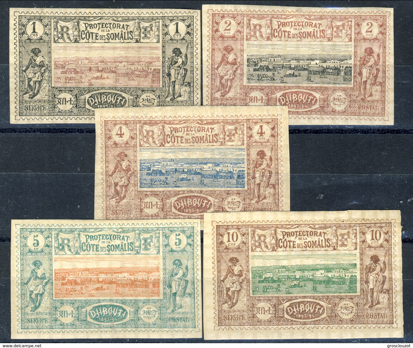 Cote De Somalis 1894-1900 N. 6-10 (da C. 1 A C. 10) MH Cat. &euro; 75 - Unused Stamps