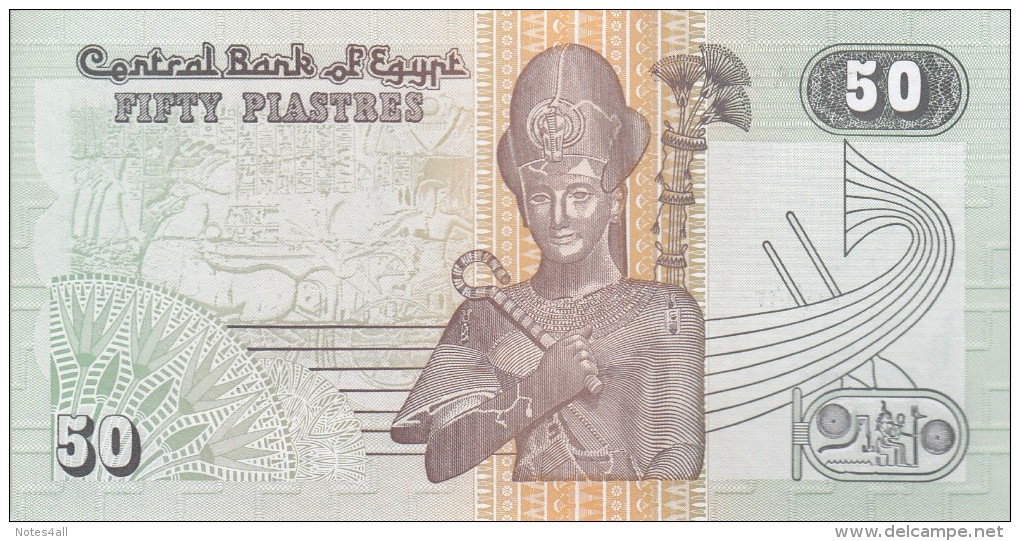 EGYPT 50 PT PIASTRES 2001 P-62 SIG/I.HASSAN #19 UNC LOOK - Egypte