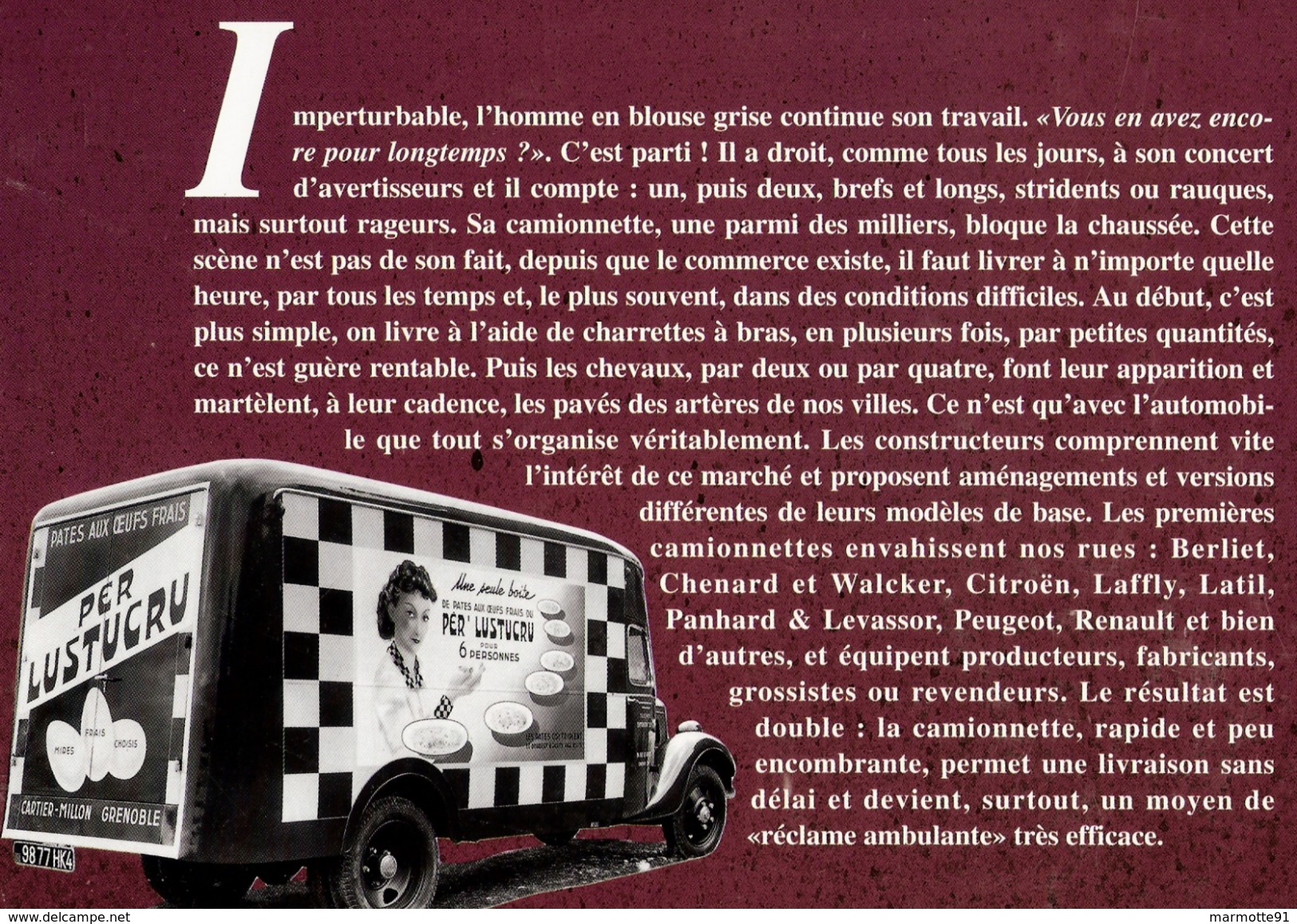 LES VEHICULES LIVRAISON DE CHEZ NOUS CAMION VOITURE AUTO TRANSPORT COMMERCE PUBLICITE - Camions