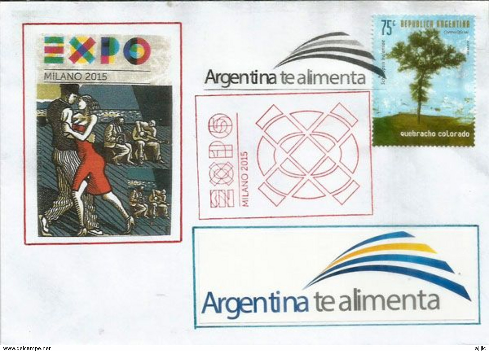 ARGENTINA.UNIVERSAL EXPO MILANO 2015 "FEEDING THE PLANET", Letter From The Pavilion Of Argentina,with Argentine Stamp - Briefe U. Dokumente