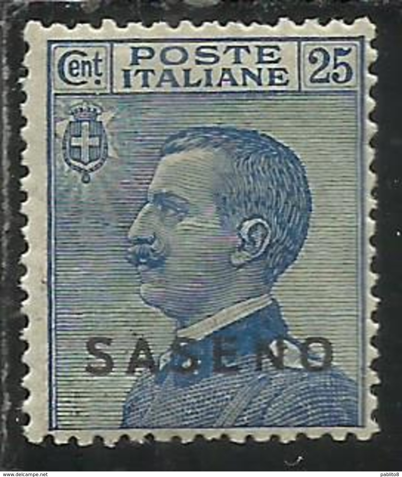 SASENO 1923 SOPRASTAMPATI D'ITALIA ITALY OVERPRINTED CENT. 25 C MNH BEN CENTRATO - Saseno