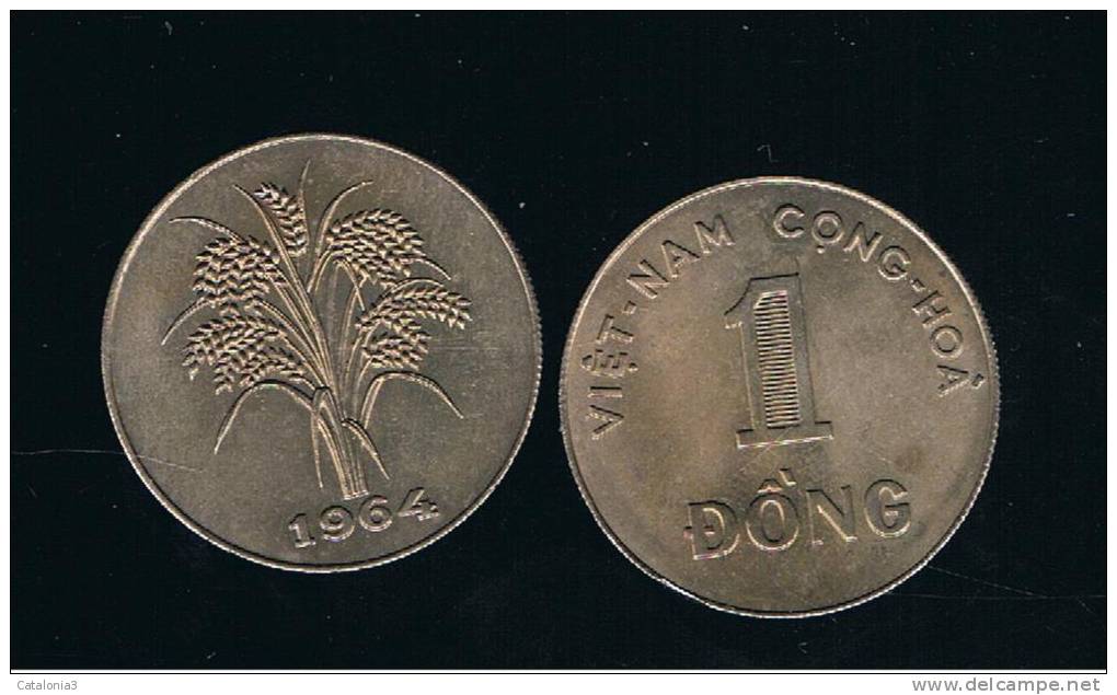 VIET NAM - 1 Dong 1964  KM7 - Rice Plant Coin - Vietnam