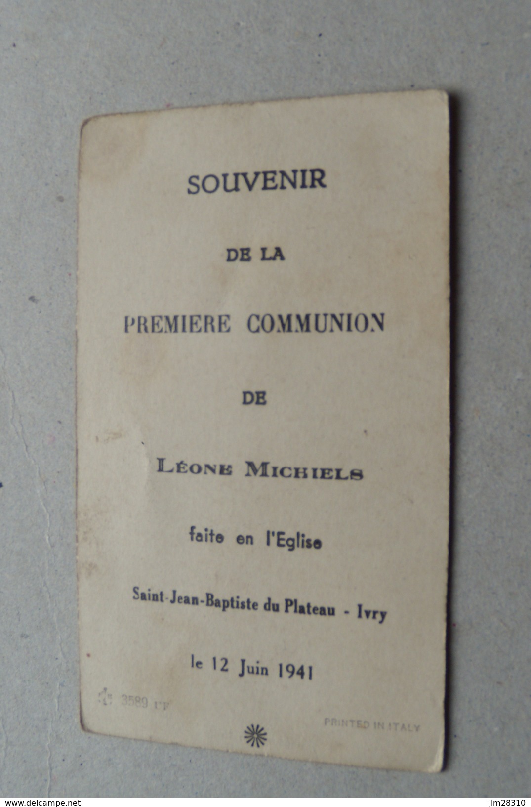 Souvenir De La Première Communion - Eglise Saint Jean Baptiste De Plateau - Ivry - Anges - Jésus - Non Classés