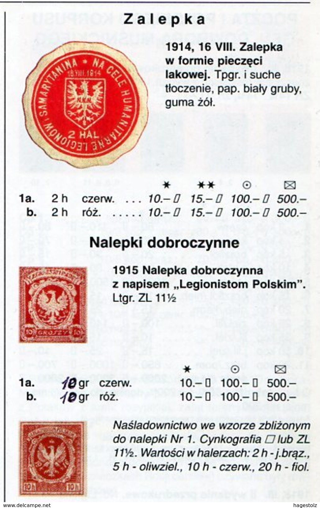 WW1 POLISH LEGION NKN 1915 Local Charity Stamp Fischer # 1b On Field Post Card WWI Feldpost Poland Polen Austria Germany - Militaria