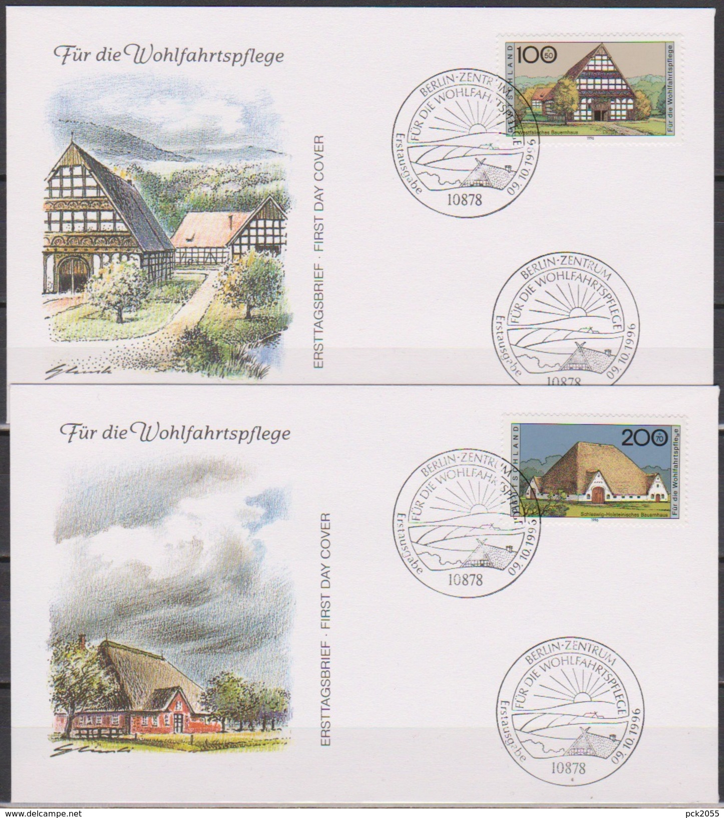 Bund FDC 1996 Nr.1883 - 1887 Wohlfahrt; Bauernhäuser In Deutschland (  D 4115 ) - Sonstige & Ohne Zuordnung