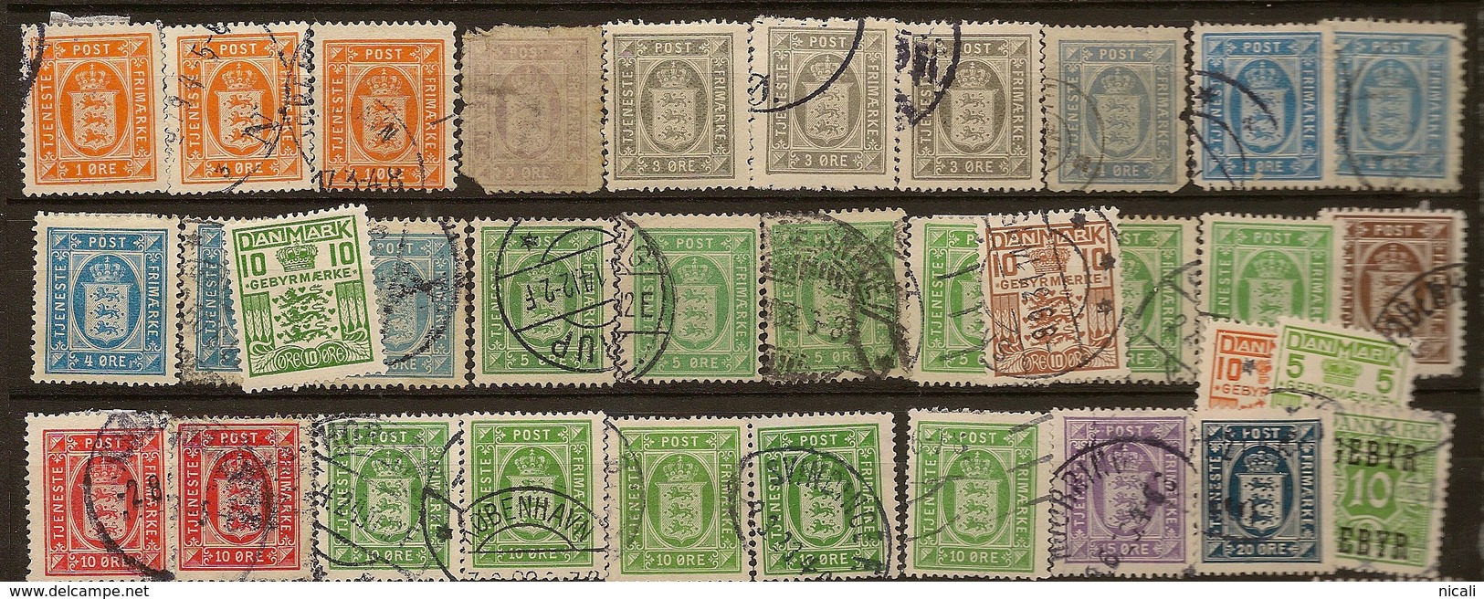 DENMARK Collection Official 1875+ 34 Stamp U #ES1 - Collections