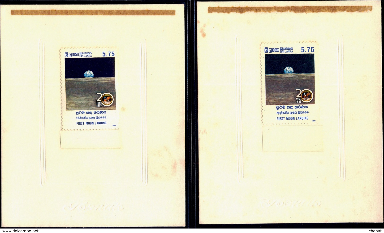 SPACE-MOON LANDING-2 DIFF SETS OF 4 DIE PROOFS-DIFF DESIGNS-SRI LANKA-1989-RARE-MNH-PA1-18 - Collections