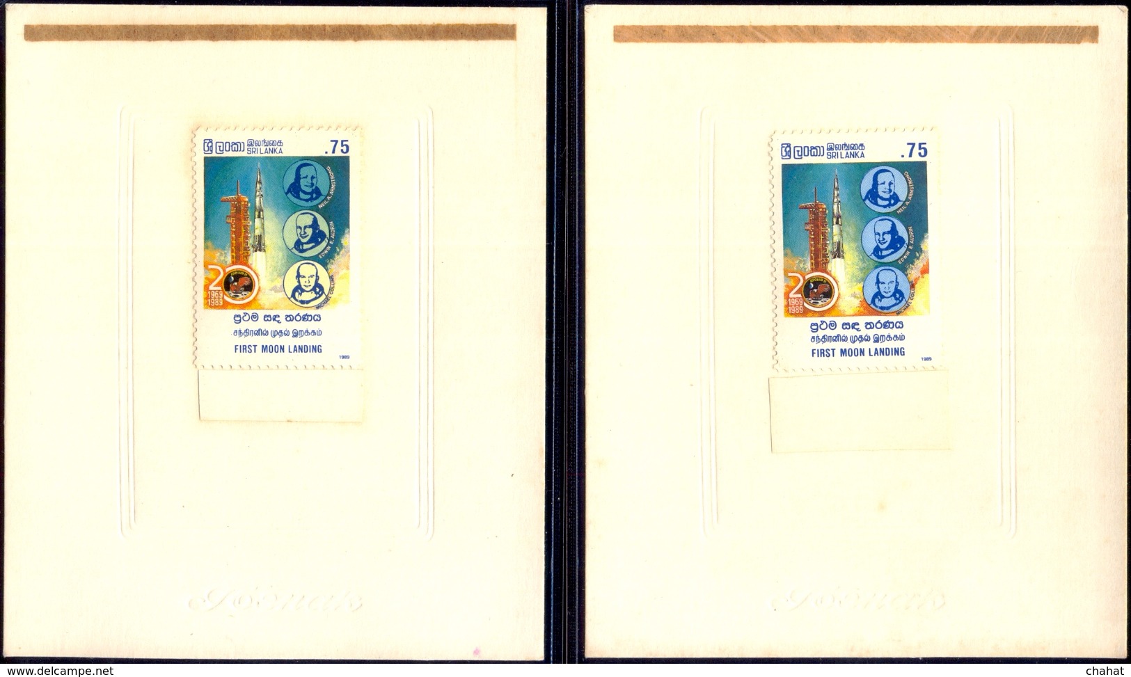 SPACE-MOON LANDING-2 DIFF SETS OF 4 DIE PROOFS-DIFF DESIGNS-SRI LANKA-1989-RARE-MNH-PA1-18 - Collections