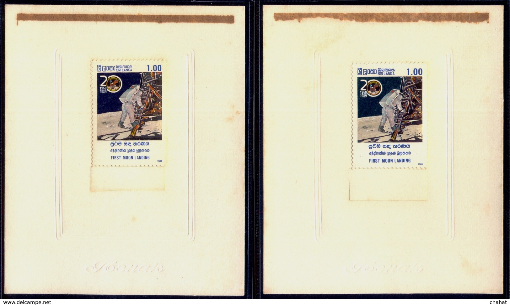 SPACE-MOON LANDING-2 DIFF SETS OF 4 DIE PROOFS-DIFF DESIGNS-SRI LANKA-1989-RARE-MNH-PA1-18 - Collections