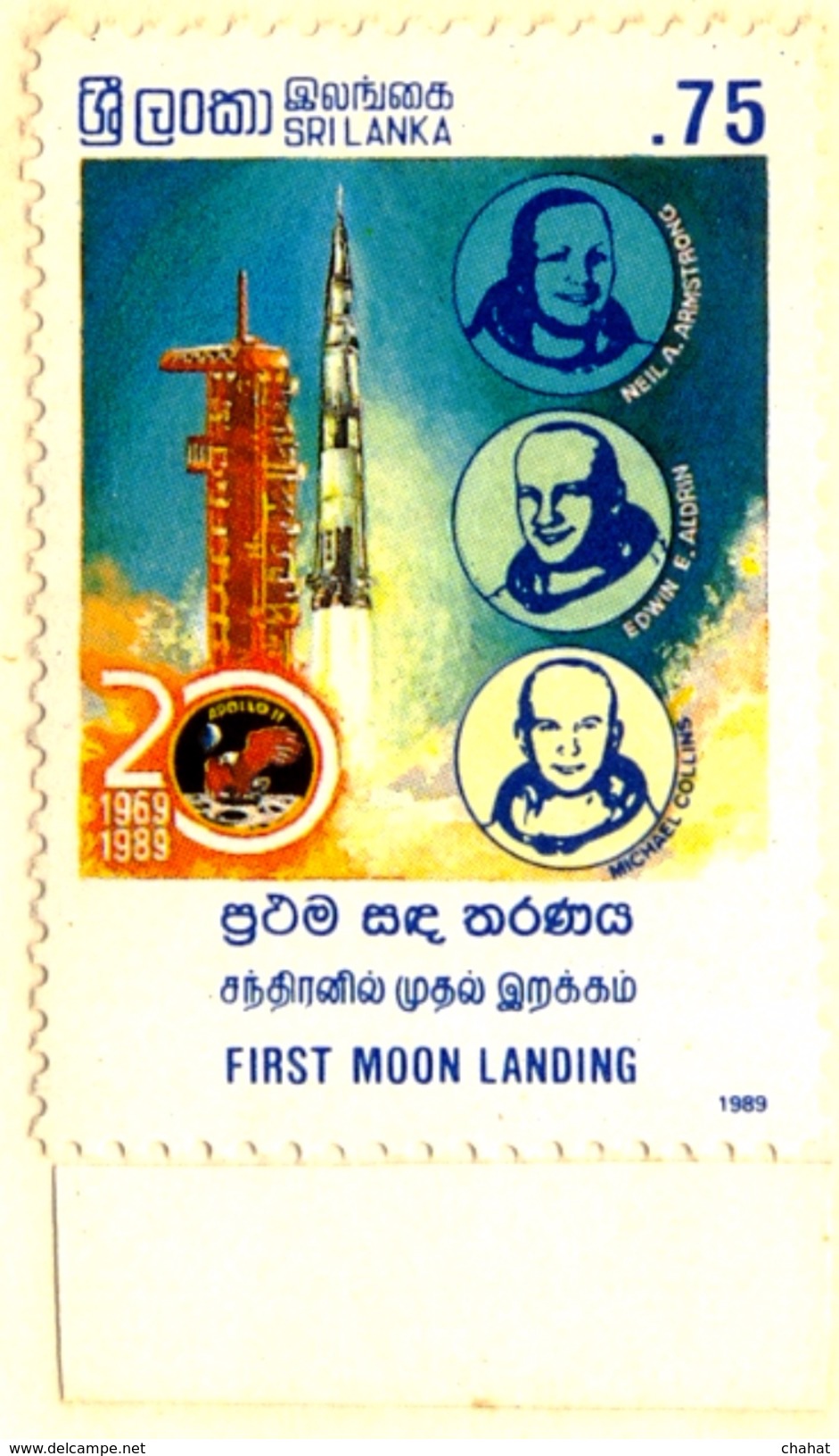 SPACE-MOON LANDING-2 DIFF SETS OF 4 DIE PROOFS-DIFF DESIGNS-SRI LANKA-1989-RARE-MNH-PA1-18