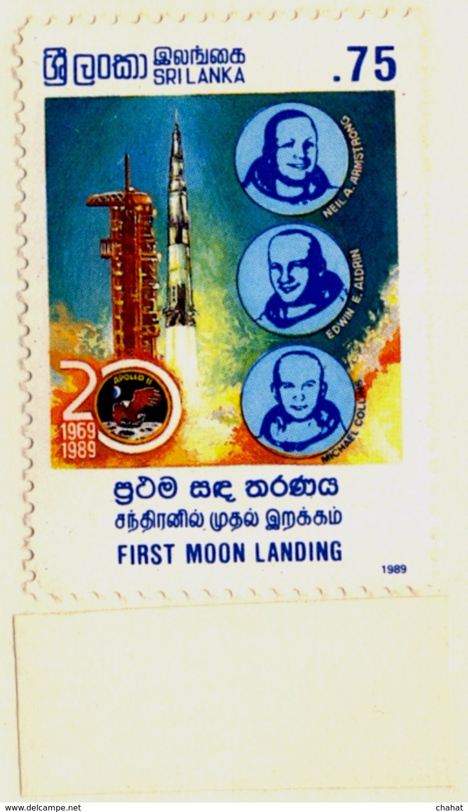 SPACE-MOON LANDING-2 DIFF SETS OF 4 DIE PROOFS-DIFF DESIGNS-SRI LANKA-1989-RARE-MNH-PA1-18