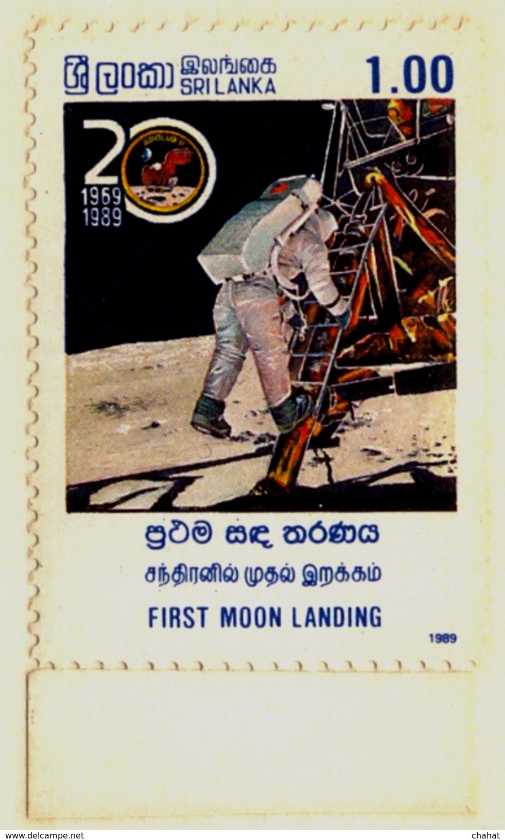 SPACE-MOON LANDING-2 DIFF SETS OF 4 DIE PROOFS-DIFF DESIGNS-SRI LANKA-1989-RARE-MNH-PA1-18