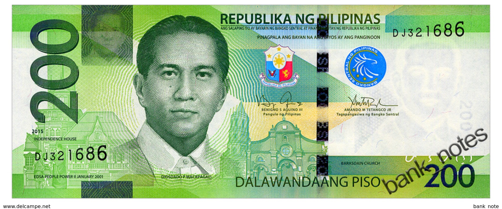 PHILIPPINES 200 PISO 2015 Pick 209 Unc - Filippijnen