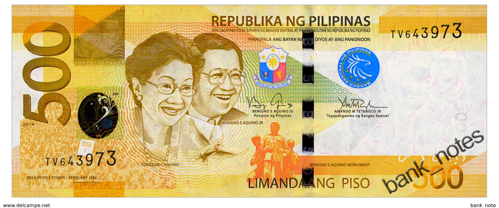 PHILIPPINES 500 PISO 2014 Pick 210 Unc - Philippines