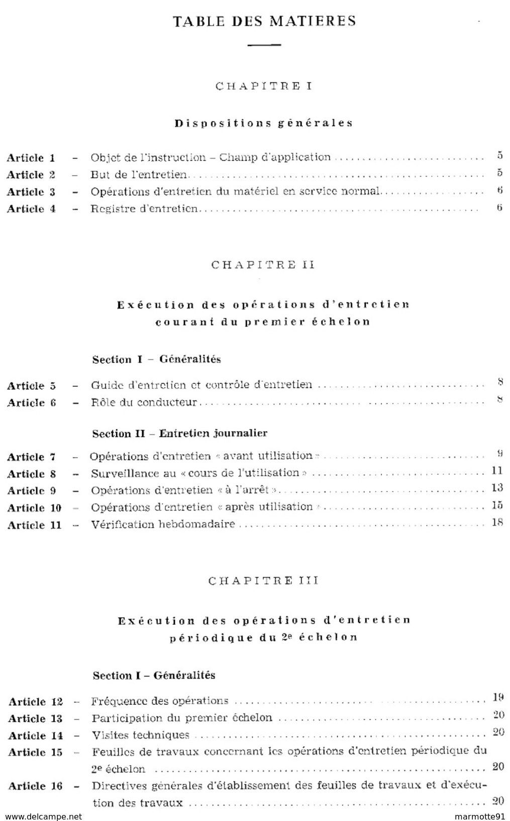 INSTRUCTION ENTRETIEN MATERIELS AUTOMOBILES EN SERVICE ARMEE FRANCAISE 1951 JEEP CAMION CHAR MOTO - Véhicules