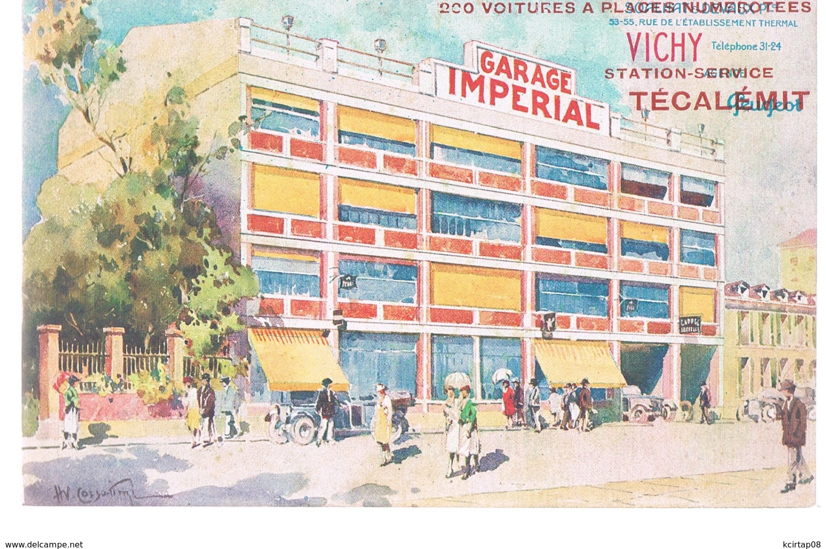 VICHY . Carte Publicitaire Du Garage Impérial . Station- Service Técalémit . - Vichy