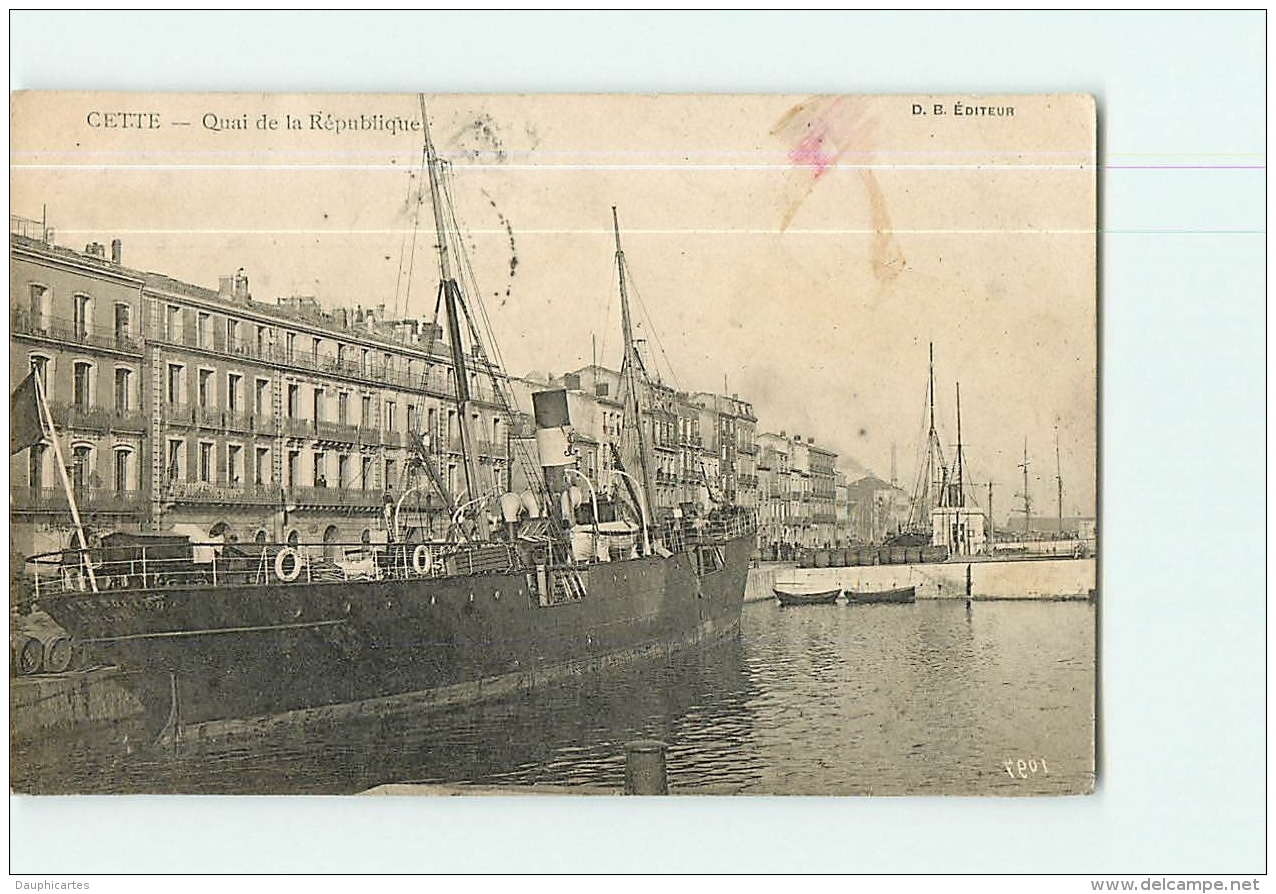 CETTE : Quai De La République, La Villa De Soller. 2 Scans. Sète. Edition ? - Sete (Cette)