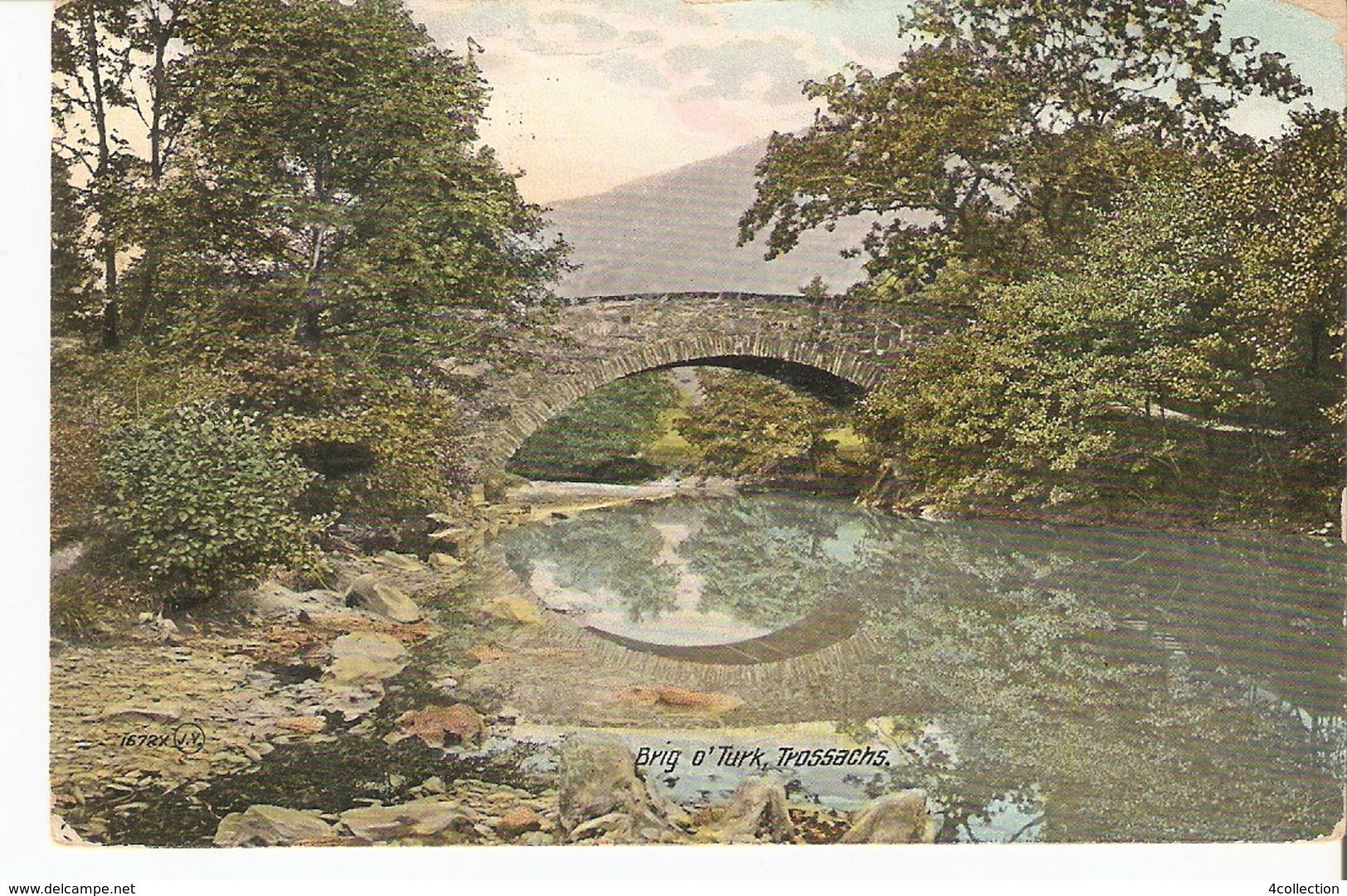 Pk1. Antique UK Scotland Postcard Brig O'Turk Trossachs Wigtownshire Stirlingshire Posted 1912 Valentine's Series - Wigtownshire