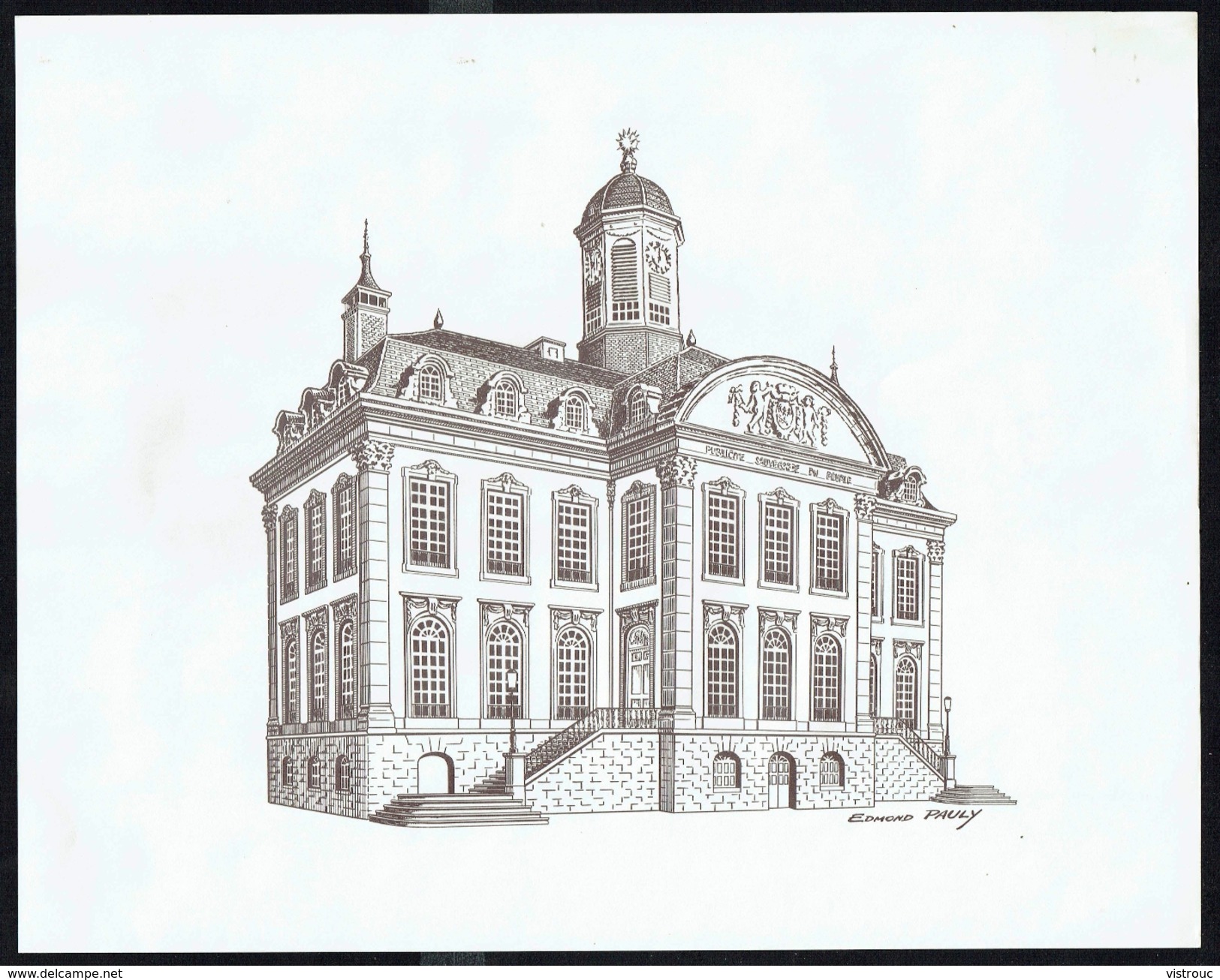 "L'Hôtel De Ville De Verviers", Par Edmond PAULY - Lithographie - Dim.: 350 X 276 Mm. - Dessins