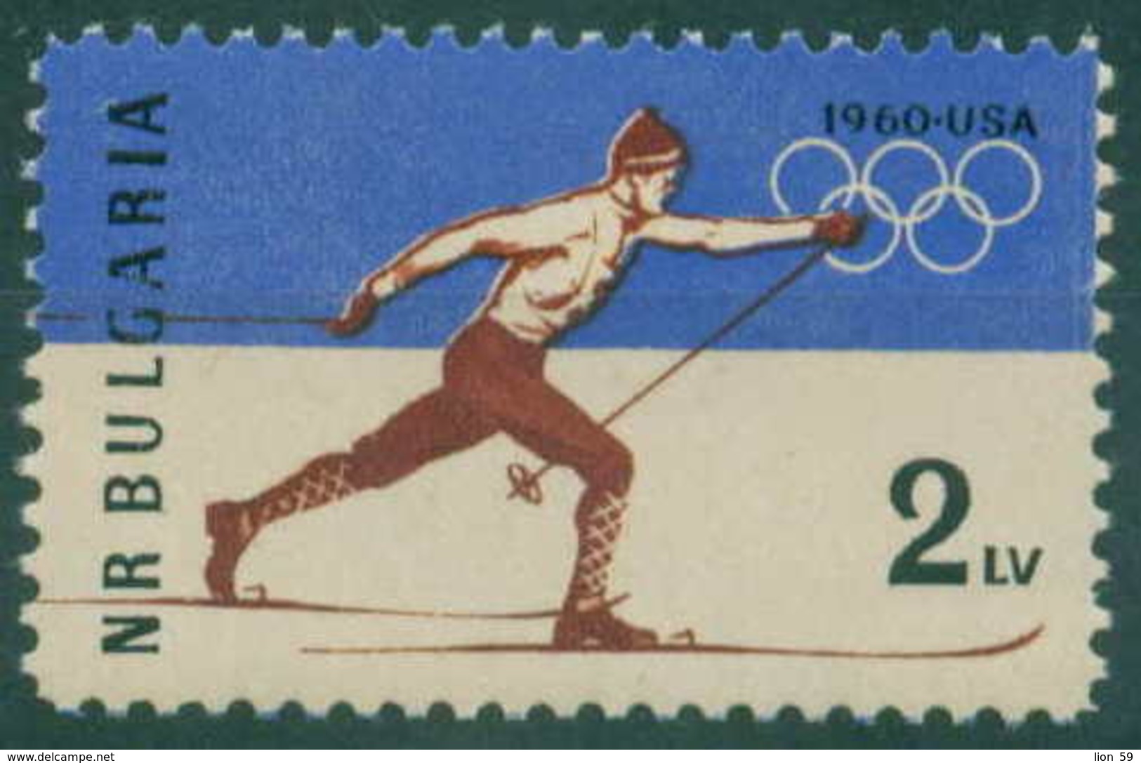 1211 Bulgaria 1960 Winter Olympic Games - **MNH / Olympische Winterspiele, Squaw Valley -Ski Long Run Bulgarie Bulgarien - Neufs