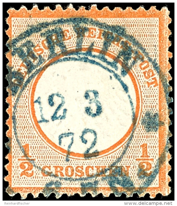 1/2 Groschen Orangerot, Kleiner Schild, Klar Gestempelt Mit Blauem Preu&szlig;en-K2 "BERLIN * * 12 3 72",... - Other & Unclassified