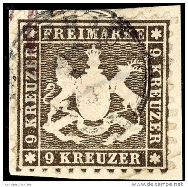 9 Kr In Sch&ouml;ner Tiefer Schwarzbrauner Farbe Tadellos Auf Briefst&uuml;ck, Mi. 220,-, Katalog: 28d BS9 Kr... - Other & Unclassified