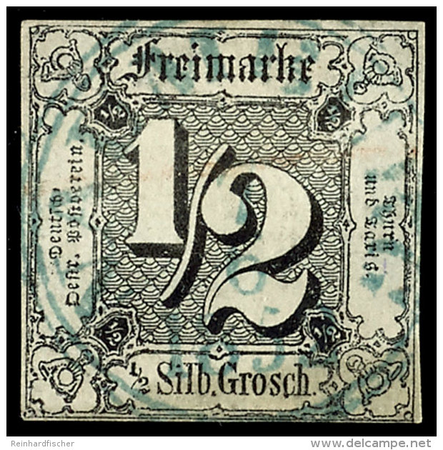"NAUMBURG 7 6 1852" - Blauer K2 (Haferkamp Nr. 1), Kurf&uuml;rstentum Hessen, Zentrisch Zart Auf Unten Schmal-,... - Other & Unclassified