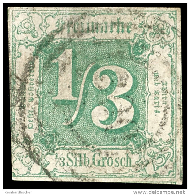 1/3 Gr Gr&uuml;n Tadellos Gestempelt, Kabinett, Gepr. Sommer BPP, Mi. 170,-, Katalog: 27 O1 / 3 Gr Green Neat... - Other & Unclassified