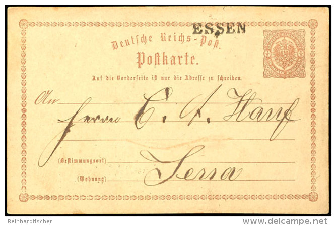 "ESSEN" L1 Klar Auf GA-Karte &frac12; Gr. Nach Jena, 1873, Katalog: DR P1 GATo Consume One-line Cancel Clear On... - Other & Unclassified