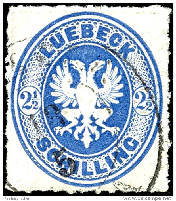 2 1/2 Schilling  Blau, Gestempelt, Tadellos, Signiert W.Engel Und Brettl BPP, Mi. 500,-, Katalog: 11 O2 +... - Lubeck