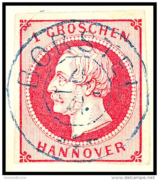 "BORSTEL 4/4", Blauer DKr. Zentrisch Und Gerade Auf 1 Gr. Rosa Auf Briefst&uuml;ck, Kabinett, Katalog: 8a... - Hanovre