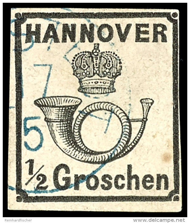 1/2 Gr. Schwarz Tadellos Gestempelt, Tiefst Gepr. Pfenninger, Mi. 250,-, Katalog: 17y O1 / 2 Gr. Black Neat... - Hanover