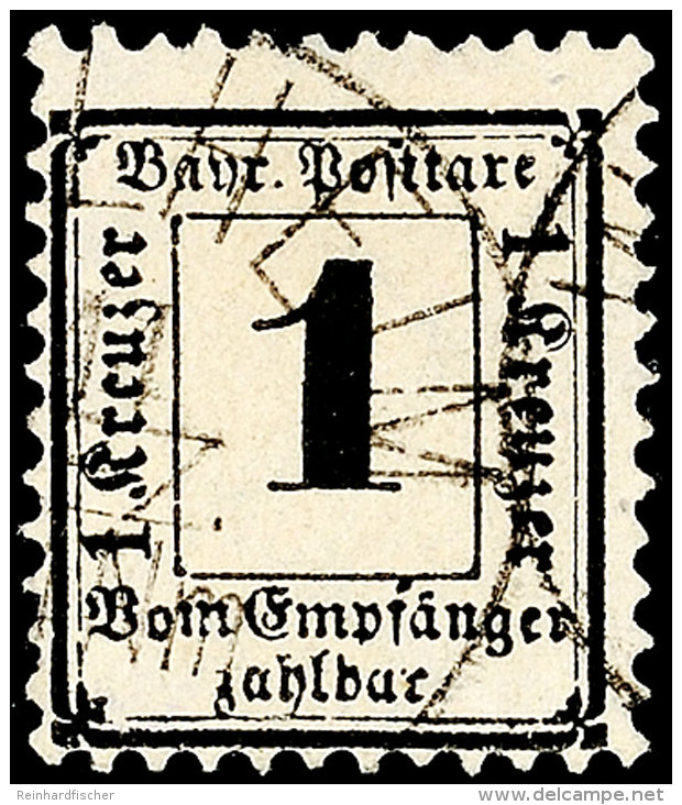 1 Kreuzer Schwarz, Wasserzeichen 15mm Rauten, Farbfrisches Kabinettst&uuml;ck, Klar Gestempelt "(WEI)LHEIM 14... - Other & Unclassified