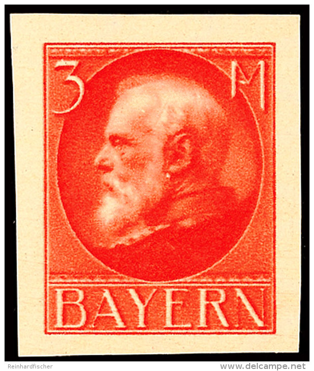 3 M. Rot, Ungez&auml;hnt, Tadellos Postfrisch, Gepr. Schmitt BPP, Katalog: 106IU **3 M. Red, Unperforated, In... - Autres & Non Classés