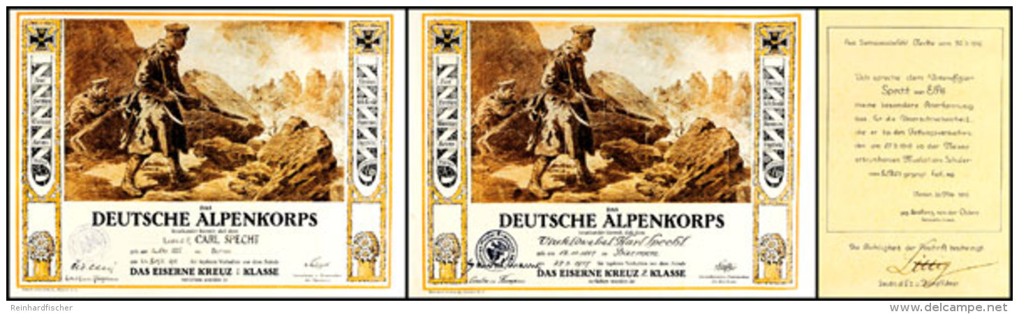 Dokumentennachlass Karl Specht "Alpenkorps" Bestehend Aus Einem Album Mit &uuml;ber 170 Fotos U.a. Hochgebirge, 17x... - Unclassified