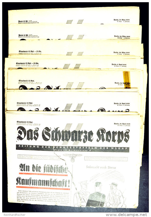 Zeitung Der Schutzstaffeln Der NSDAP "Das Schwarze Korps", 7x Ausgaben M&auml;rz/April 1938, Folgen 11-17,... - Unclassified