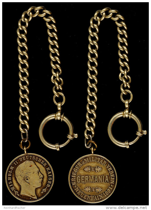 Hessen, Medaille Krieger &amp; Milit&auml;r Verein Neuenhain 1891, Av: Kopf Wilhelm II. Nach Rechts, Rev: Umschrift... - Unclassified
