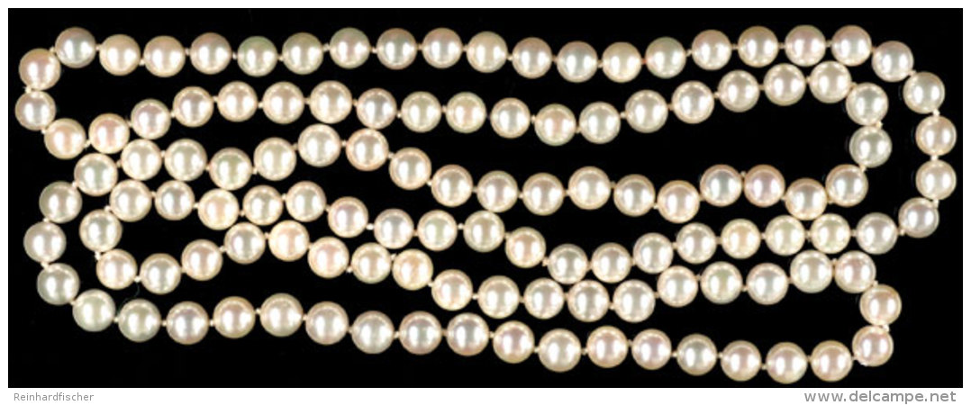 Zuchtperlkette Endlos (L&auml;nge Ca. 90 Cm), Guter Zustand!  Cultured Pearl Necklace Unending (length... - Other & Unclassified