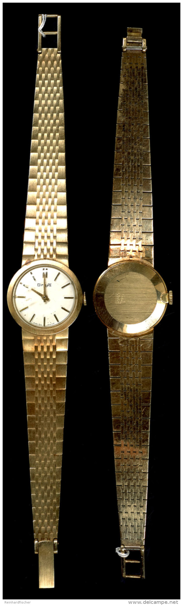 Damen Vintage Goldarmbanduhr ORAFA - Swiss Made, (Bandl&auml;nge Ca.18,5 Cm), 585/14 Karat Gelbgold Punziert,... - Other & Unclassified