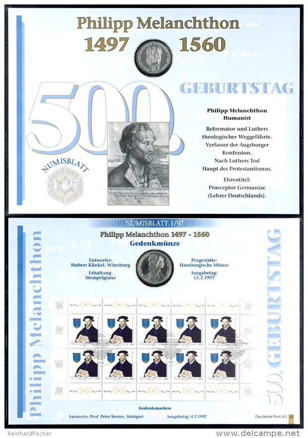 1997, Numisblatt Melanchthon, Katalog: NB1/97 1997, Numis-sheet Melanchthon, Catalogue: NB1/97 - Other & Unclassified