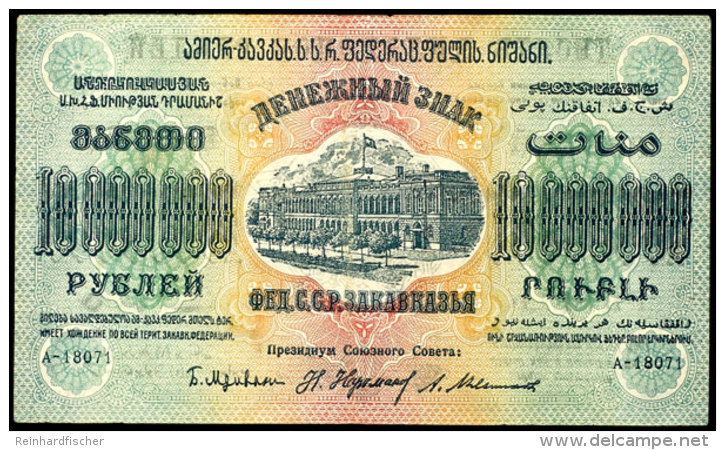 Russland, Kleines Lot Von 10 Banknoten Unterschiedlicher Jahre, Dabei 10 Millionen Rubel 1923 Transkaukasien,... - Unclassified