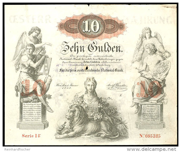 &Ouml;sterreich, 10 Gulden, 1858, Kl. M&auml;ngel (Rand Leicht Besto&szlig;en, Kleines Loch In Senkrechter... - Autres & Non Classés