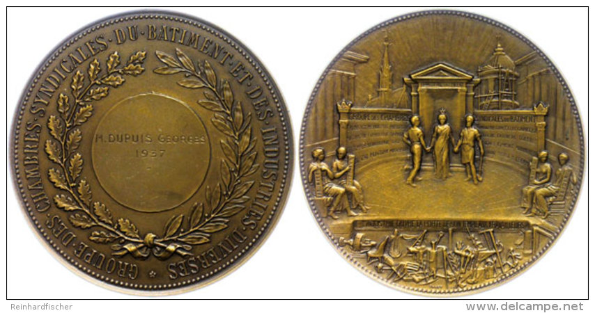 Frankreich, Bronzemedaille (Dm. Ca. 71,90mm, Ca. 148,47g), 1937, Von Saget. Av: Verleihungszeremonie Vor... - Other & Unclassified