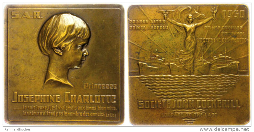 Belgien, Bronzeplakette (ca. 70,10x70mm, Ca. 144,18g), 1930, Von A. Mauquoy, Soci&eacute;t&eacute; John Cockerill.... - Other & Unclassified