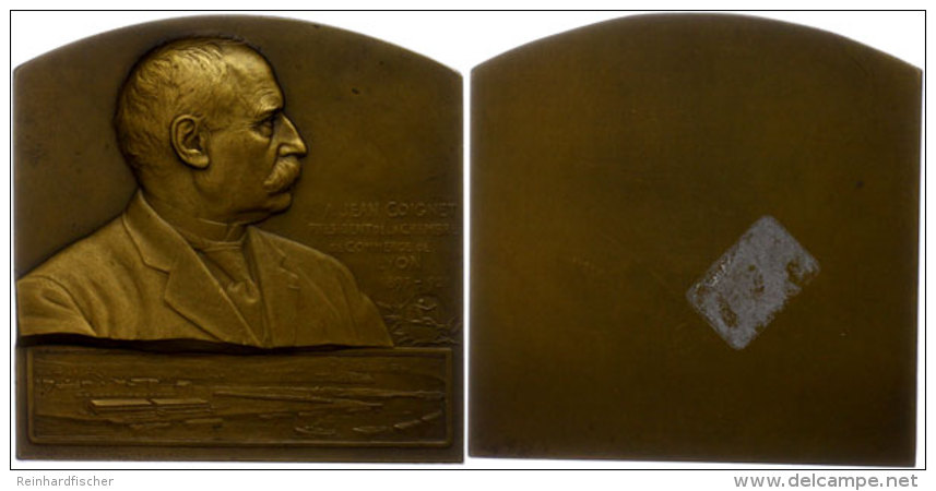 Frankreich, Einseitige, Rechteckige Bronzemedaille (ca. 69,20x68mm, Ca. 143,68g), 1924, Von Ch. Pillet, Auf Jean... - Other & Unclassified